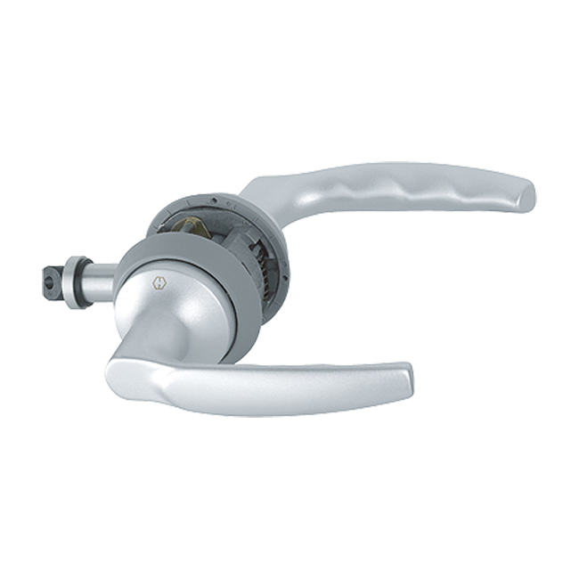 Hoppe Atlanta HCS® A1530 Alüminyum Gövde Çerçeveli Cam Kapı Kolu Seti – Gri Renk, Sessiz Mekanizma